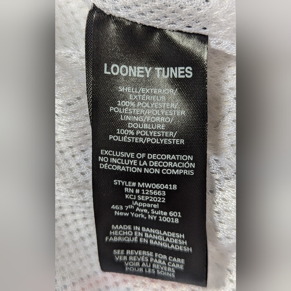 NWT Large Zip Up Hooded Jacket,Looney Tunes Space Jam A New Legacy - Picture 7 of 8
